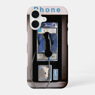 Coque iPhone 16 Téléphone public de New York, cabine téléphonique