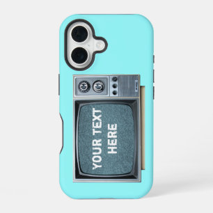 Coque iPhone 16 Téléviseur vintage avec écran statique