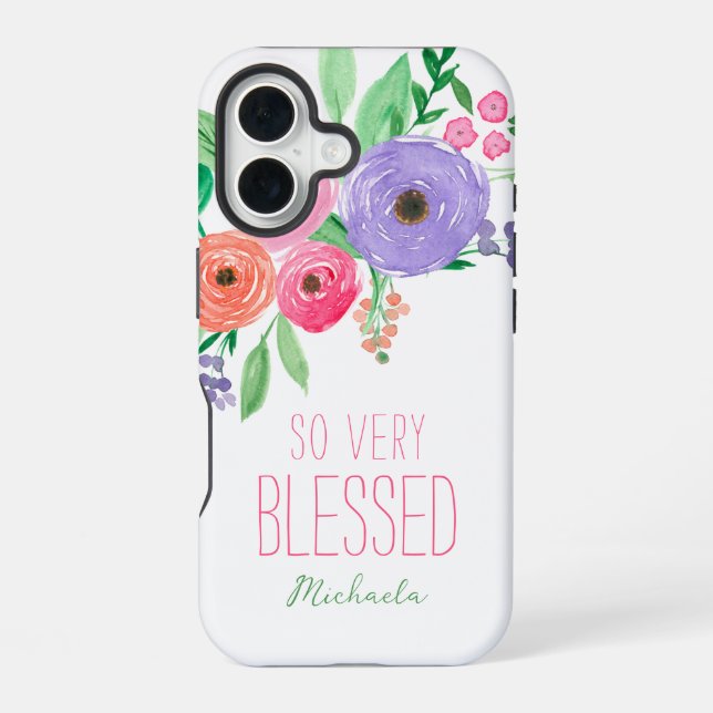 Coque iPhone 16 Tellement Bénie Florale De Printemps (Verso)