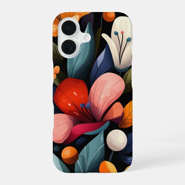 Coque iPhone 16 Tempête de Pétales Brûlées (Verso)