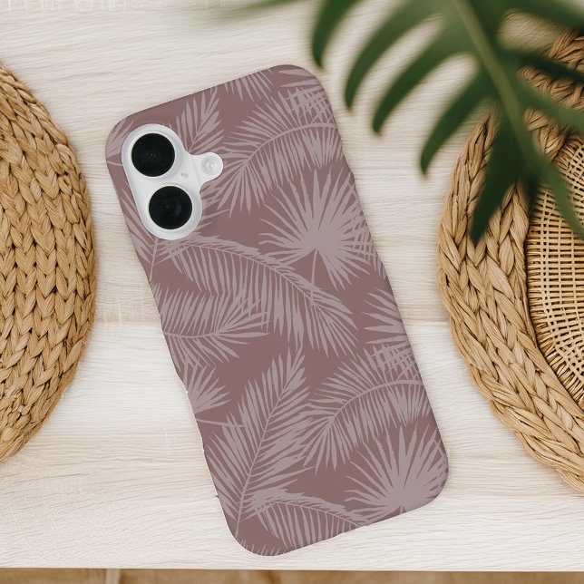 Coque iPhone 16 Terracotta Tropical Botanical Palm Feuille Motif (Créateur téléchargé)
