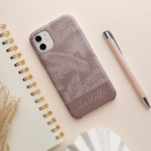 Coque iPhone 16 Terracotta Tropical Botanical Palm Feuille Motif