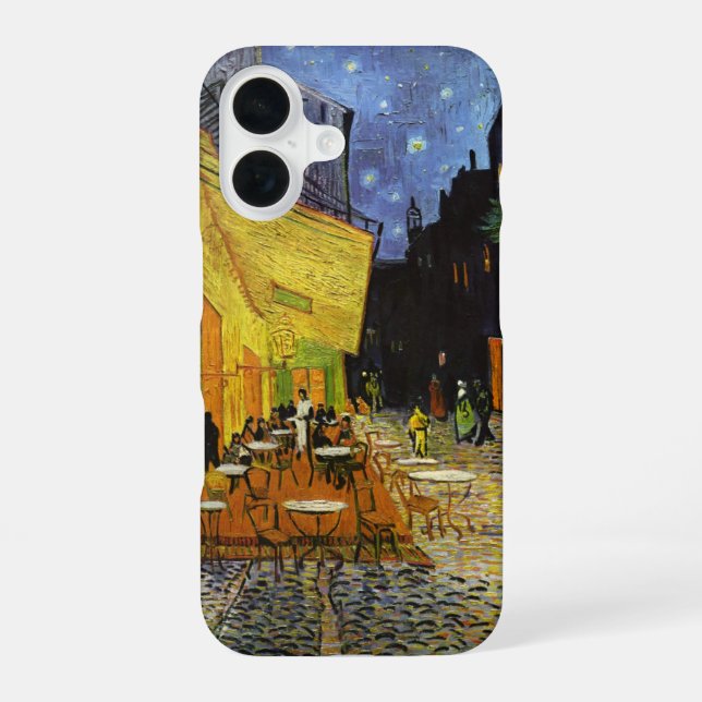 Coque iPhone 16 Terrasse du café la nuit Van Gogh (Verso)