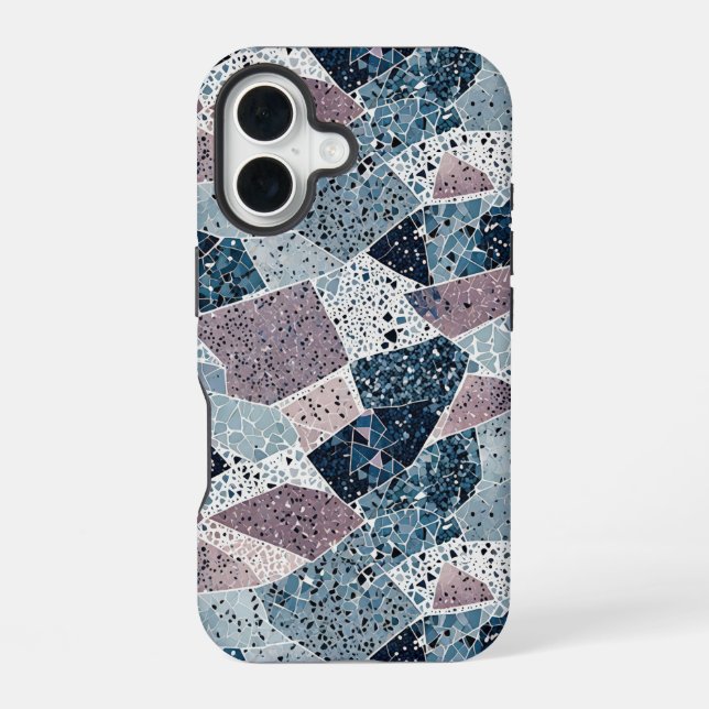 Coque iPhone 16 Terrazzo Conception abstraite (Verso)