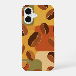 Coque iPhone 16 Terres Rétro Abstraites Café