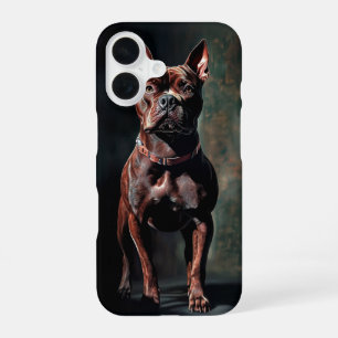Coque iPhone 16 terrier pit bull américain