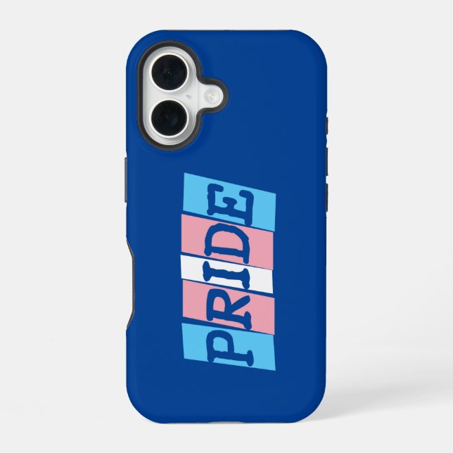 Coque iPhone 16 Texte de la Fierté transgenre (Verso)