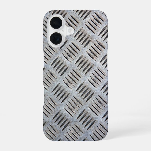 Coque iPhone 16 Texture de plaque métallique (Verso)