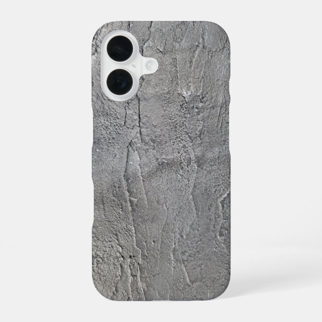 Coque iPhone 16 Texture de roche d'ardoise grise (Verso)