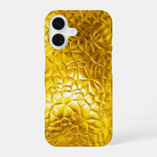 Coque iPhone 16 texture dorée lumineuse