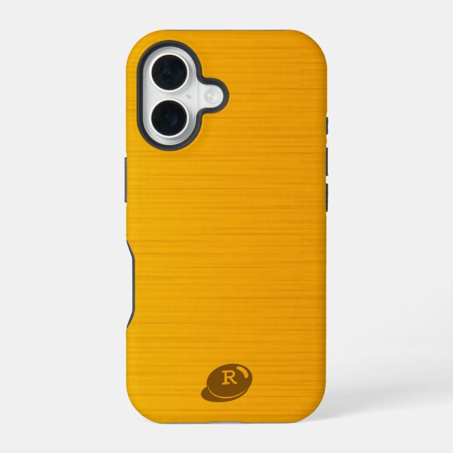 Coque iPhone 16 Texture jaune or (Verso)