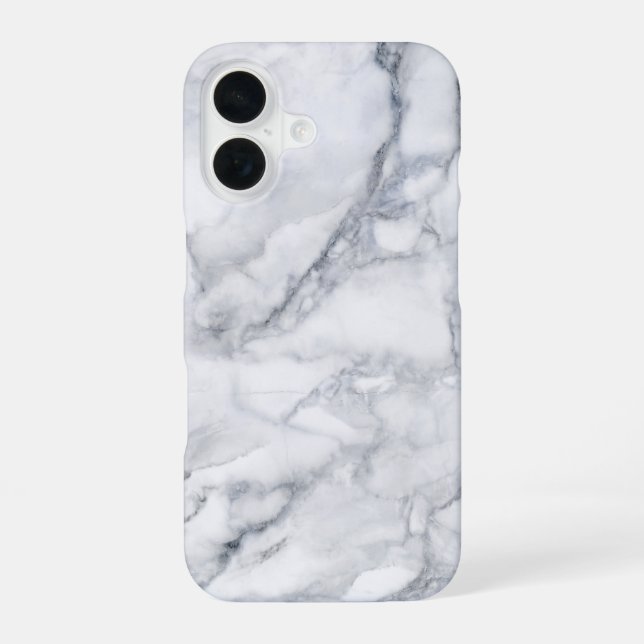 Coque iPhone 16 Texture Marbre blanc (Verso)