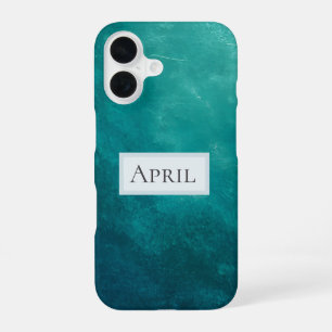 Coque iPhone 16 Texture Ombré Turquoise Foncé
