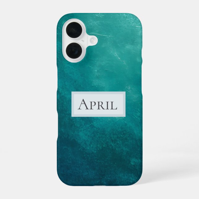 Coque iPhone 16 Texture Ombré Turquoise Foncé (Verso)