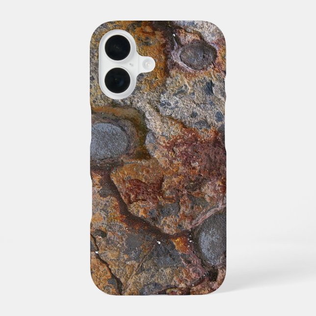 Coque iPhone 16 Texture rocheuse sédimentaire (Verso)