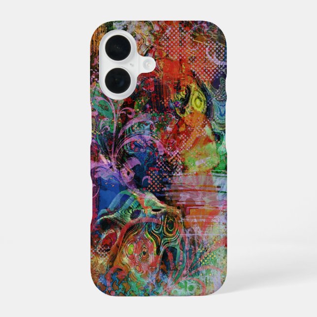 Coque iPhone 16 Textures multicolores (Verso)