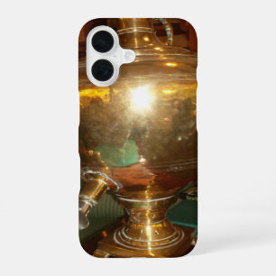Coque iPhone 16 Théière dorée vintage - Art mural & Impression