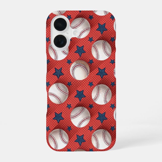 Coque iPhone 16 Thème de baseball (Verso)