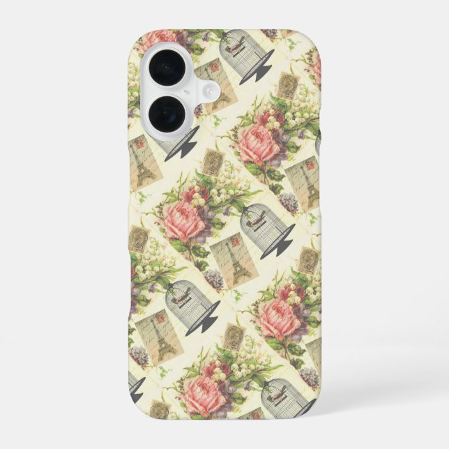 Coque iPhone 16 Thème français vintage Paris (Verso)