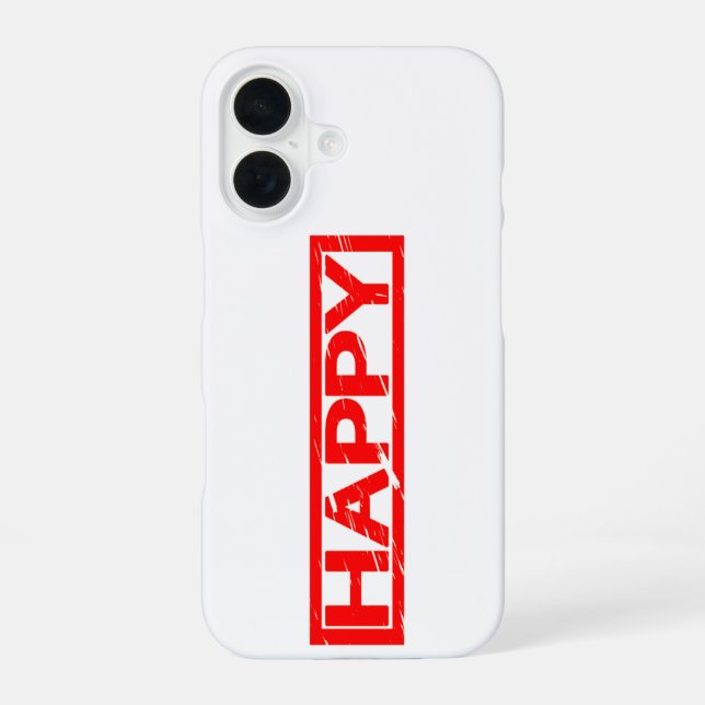 Coque iPhone 16 Timbre heureux (Verso)