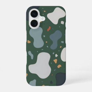 Coque iPhone 16 Tissu sur mesure de style Terrazzo minimaliste, Pa