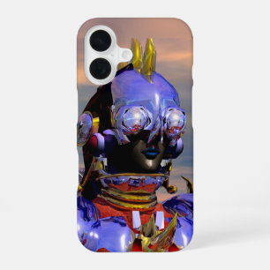 Coque iPhone 16 TITAN CYBORG PORTRAIT Blue Science Fiction, Scifi