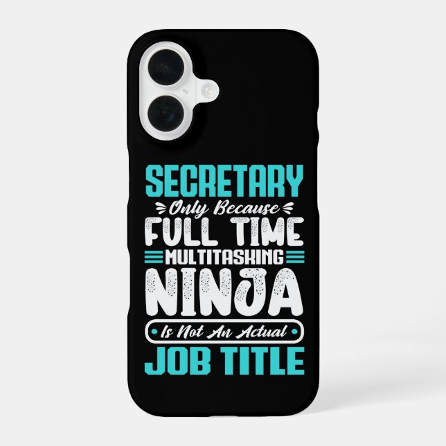Coque iPhone 16 Titre de profession de secrétaire compétences empl (Verso)