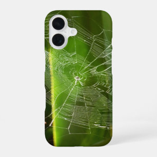 Coque iPhone 16 Toile d'araignée dans la nature des feuilles tropi