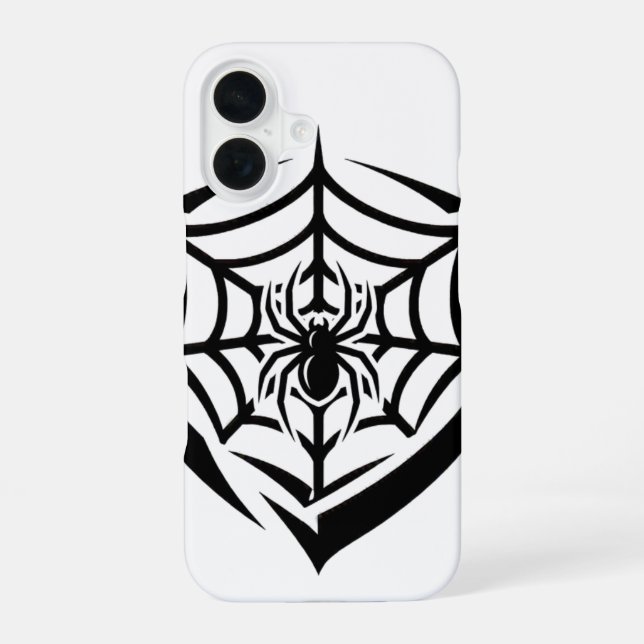 Coque iPhone 16 Toile d'araignée gothique (Verso)