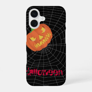 Coque iPhone 16 toile d'araignée sur Noir