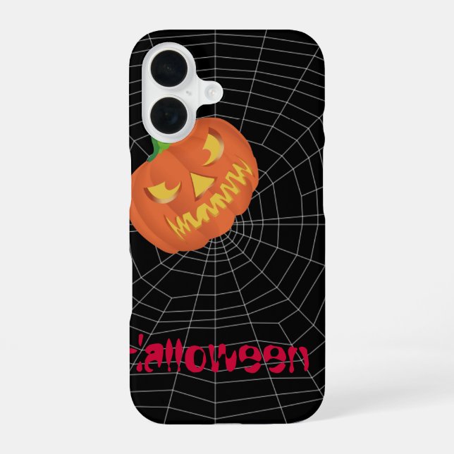 Coque iPhone 16 toile d'araignée sur Noir (Verso)