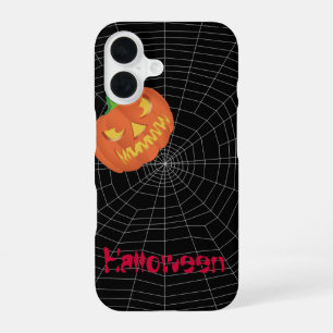 Coque iPhone 16 toile d'araignée sur Noir