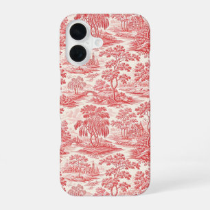 Coque iPhone 16 Toile rouge pastorale