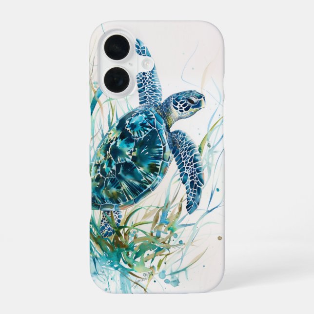 Coque iPhone 16 Tortue en mer (Verso)