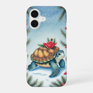 Coque iPhone 16 Tortue plate festive de vacances