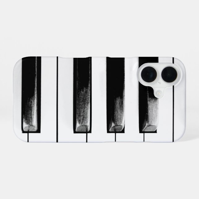 Coque iPhone 16 Touches de piano antiques (Verso Horizontal)