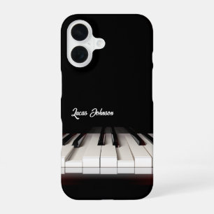 Coque iPhone 16 Touches de piano noir et blanc Cadeaux de fans d