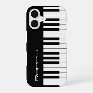 Coque iPhone 16 Touches de piano noir et blanc Cadeaux pour les