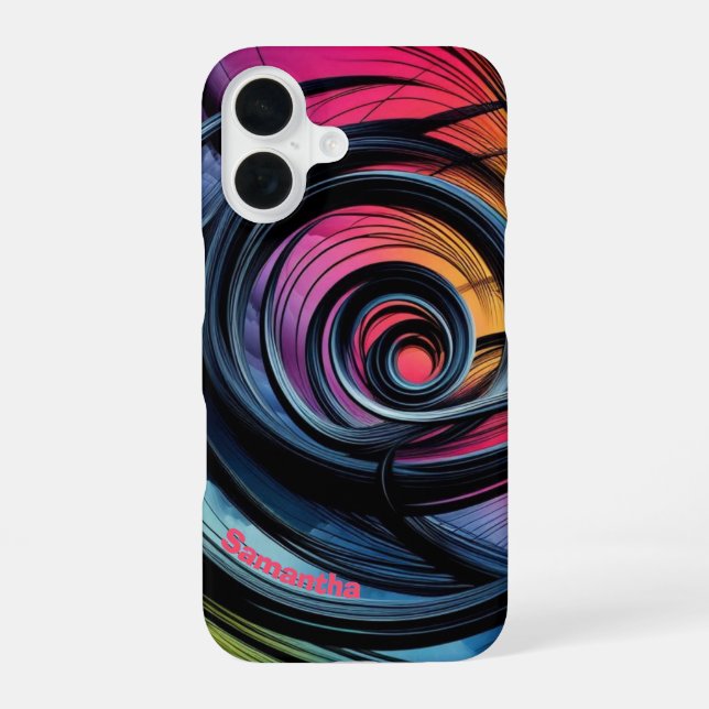Coque iPhone 16 Tourbillon de Couleurs (Verso)