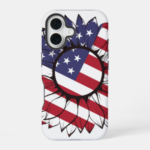 Coque iPhone 16 Tournesol Américain Patriotique