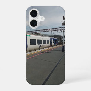 Coque iPhone 16 Train bleu et blanc