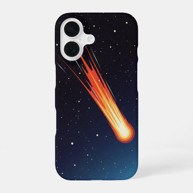 Coque iPhone 16 Trainée de comète rétro (Verso)