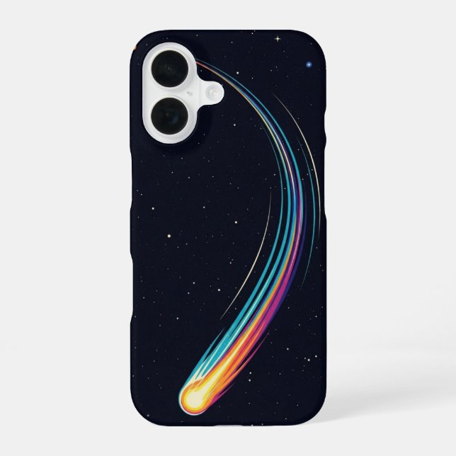 Coque iPhone 16 Traînée de comète rétro (Verso)