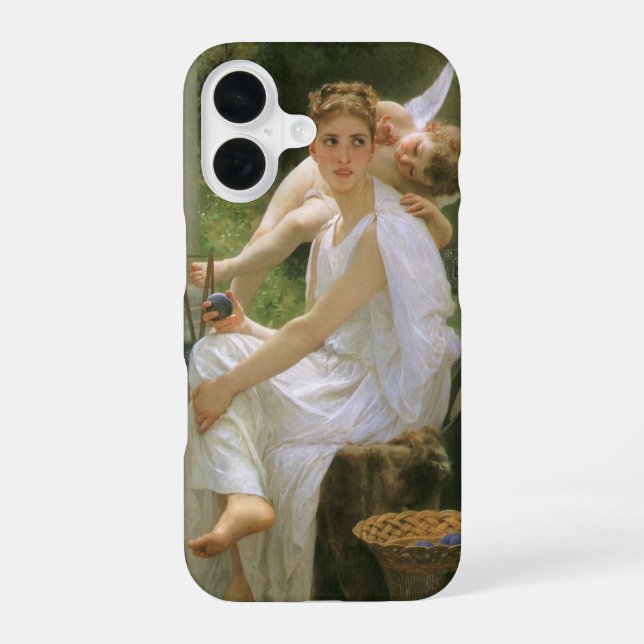 Coque iPhone 16 Travail interrompu par Bouguereau, Portrait d'ange (Verso)