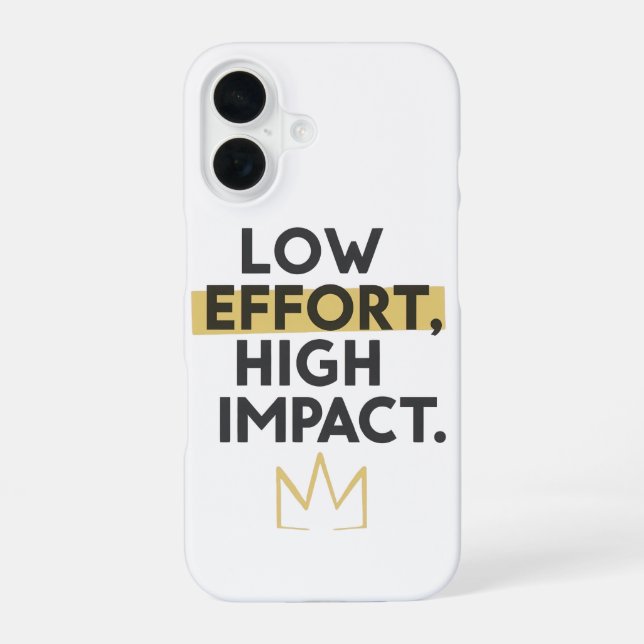 Coque iPhone 16 Travaillez Intelligemment Pas Dur Typographie Mode (Verso)