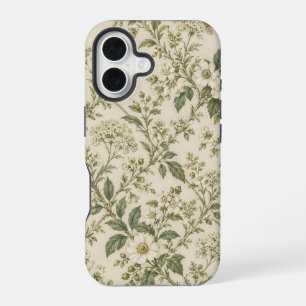 Coque iPhone 16 Treillis de prairie sauge