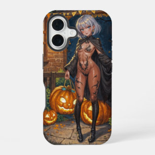 Coque iPhone 16 Trick or Treater, courageuse fille en costume d'Ha
