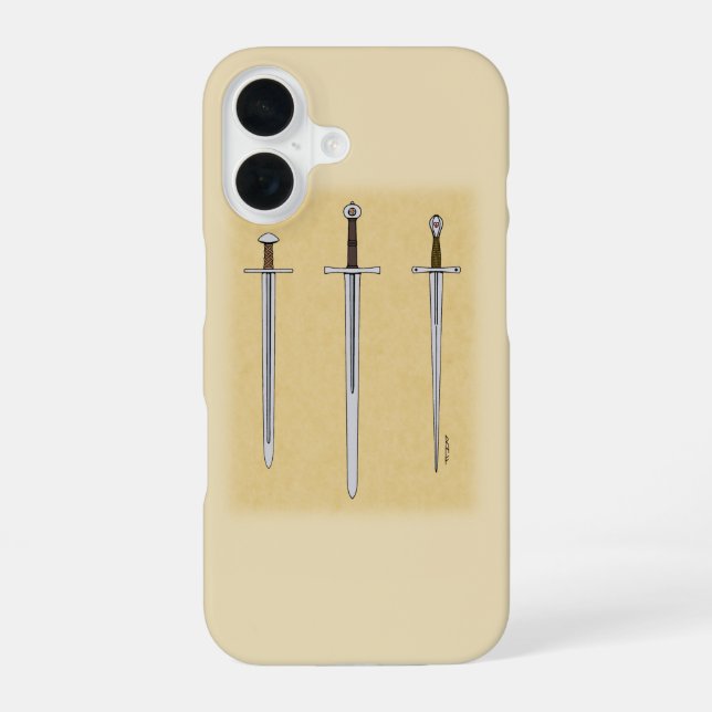 Coque iPhone 16 Trois épées médiévales 2016 (Verso)