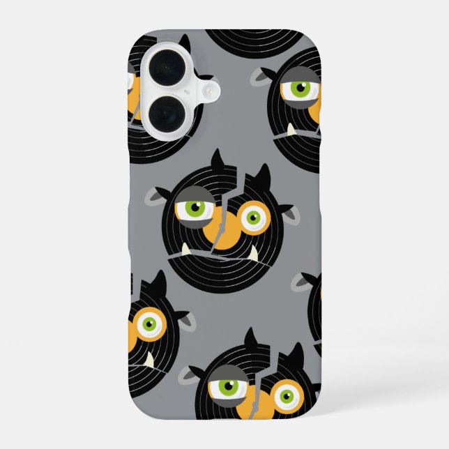 Coque iPhone 16 troll à la cassette rayée (Verso)