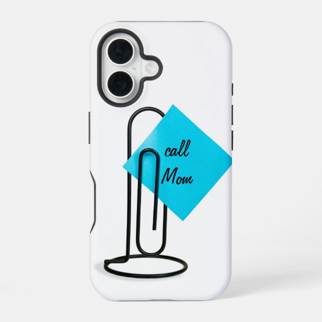Coque iPhone 16 Trombone avec note de rappel (Verso)
